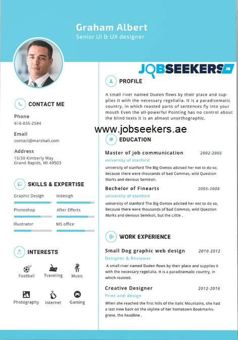 resume format for uae jobs